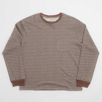 Mollusk Hemp Striped Long Sleeve T-Shirt in Brown Stripe thumbnail