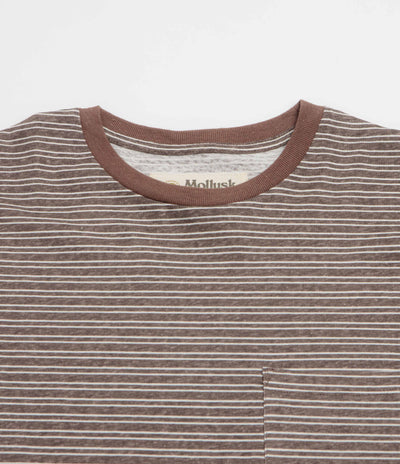 Mollusk Hemp Striped Long Sleeve T-Shirt in Brown Stripe