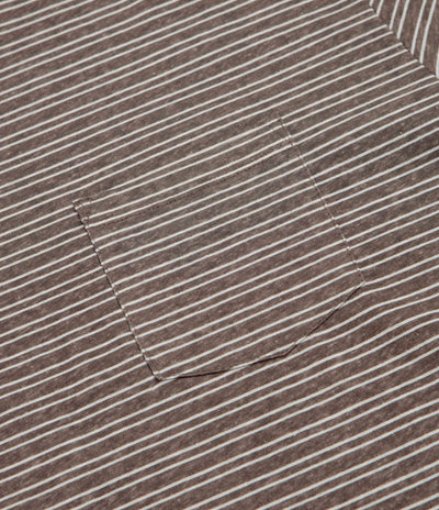 Mollusk Hemp Striped Long Sleeve T-Shirt in Brown Stripe