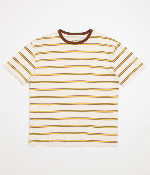 Mollusk Hemp T-Shirt - Brown / Gold Stripe