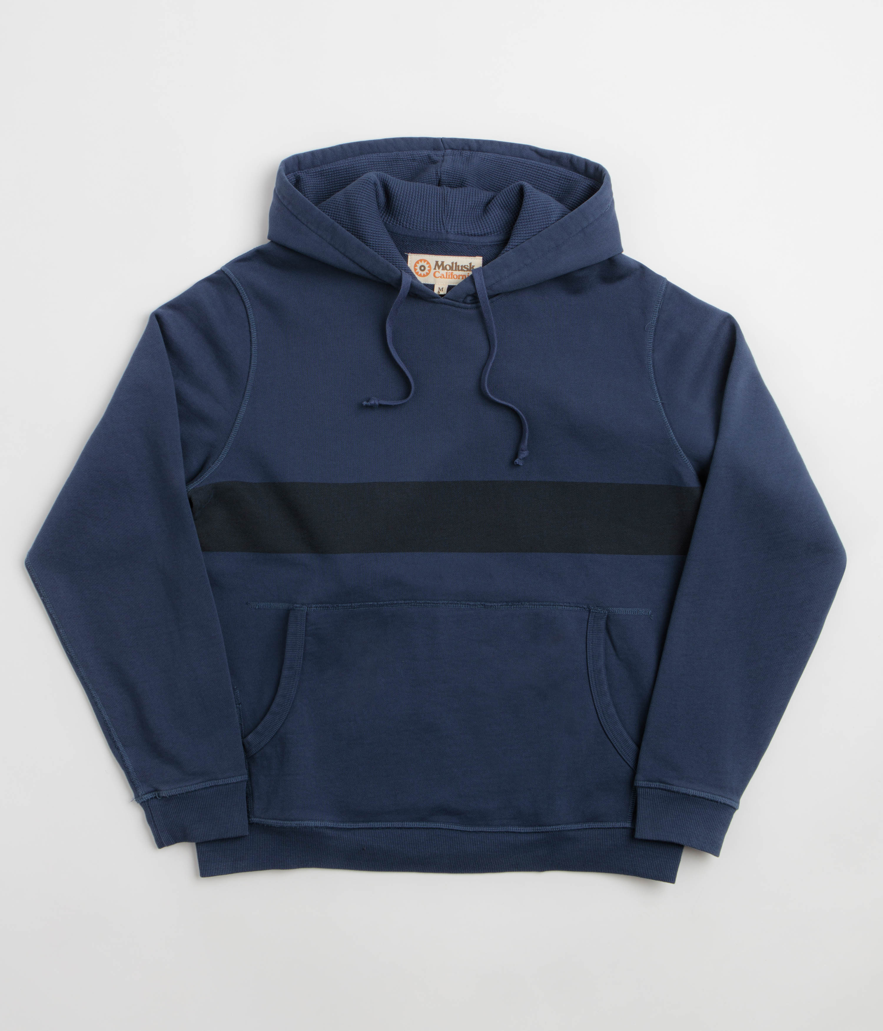 Mollusk Max Stripe Hoodie in Navy Indigo