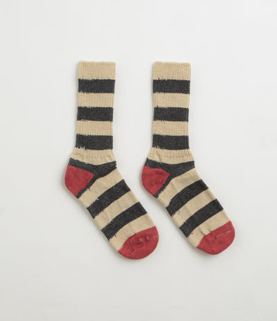 Mollusk Stripe Utility Socks in Charcoal Stripe
