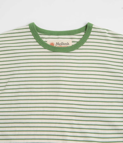 Mollusk Striped Heavy T-Shirt in Natural and Green