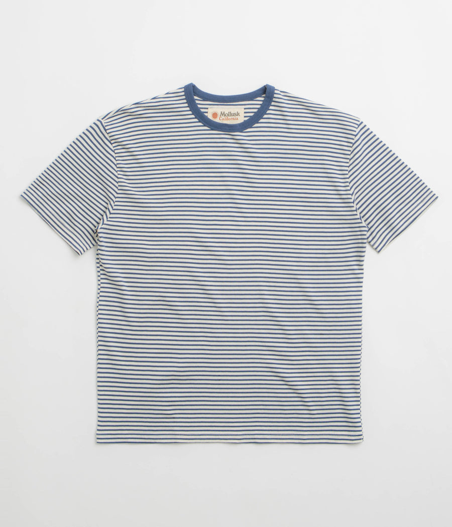 Mollusk Striped Heavy T-Shirt - Natural / Indigo