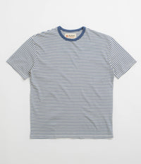 Mollusk Striped Heavy T-Shirt in Natural and Indigo