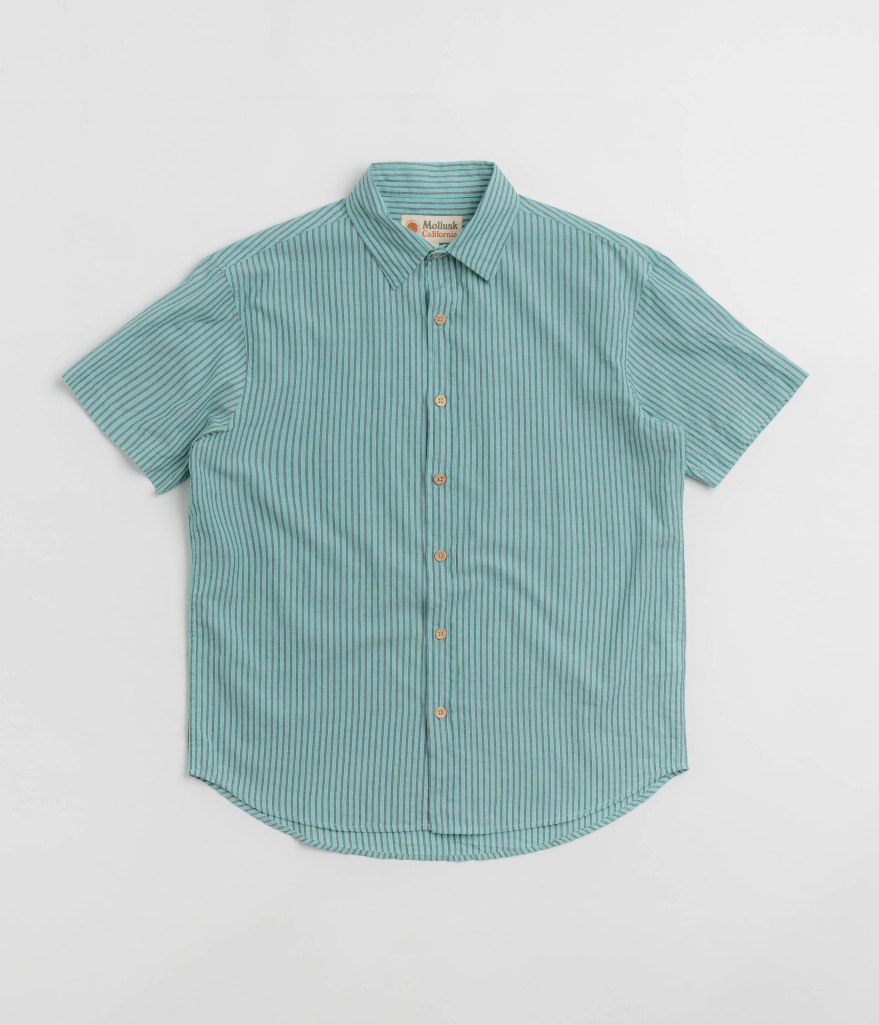 Mollusk Summer Shirt in Blue Teal Stripe