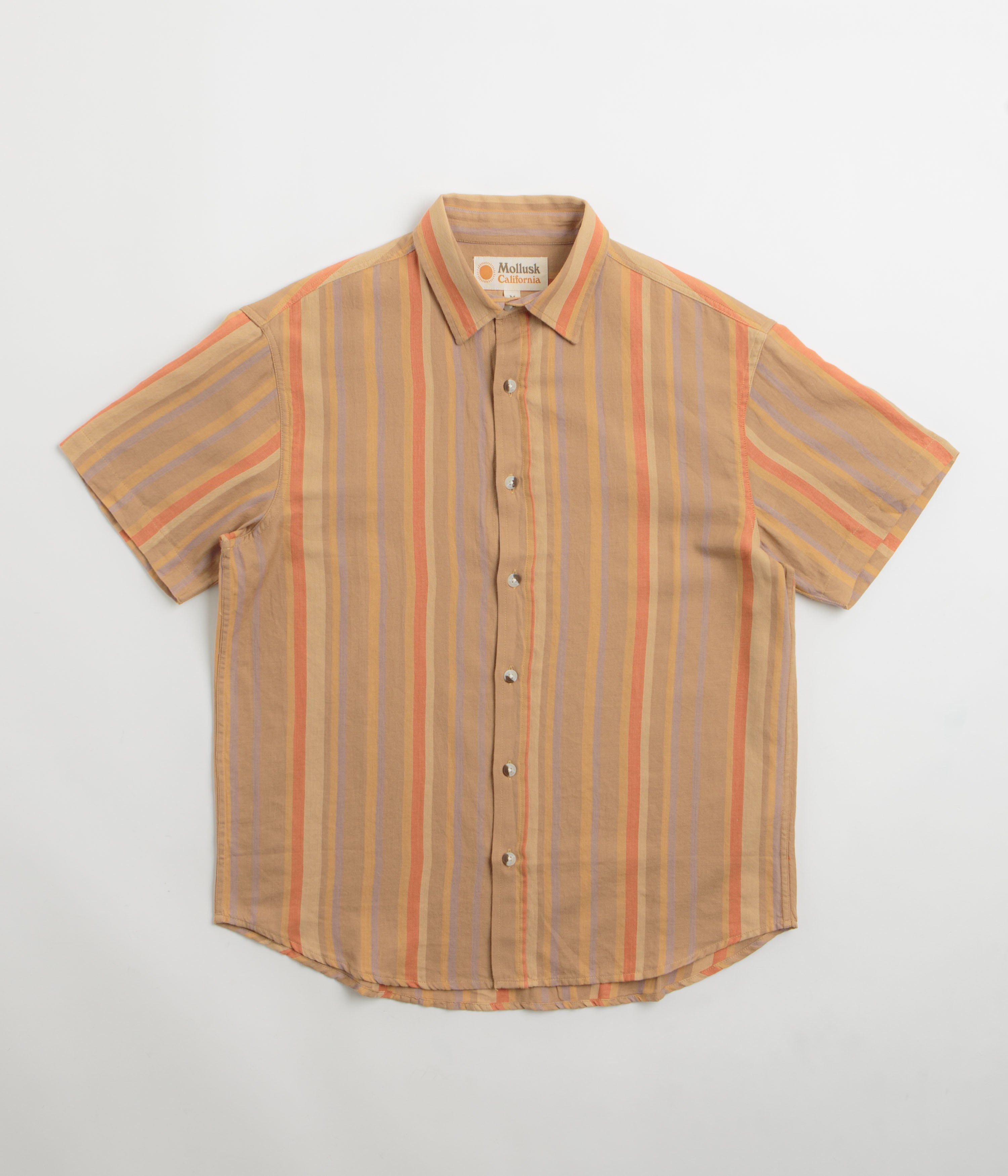 Mollusk Summer Shirt in Clay Stripe