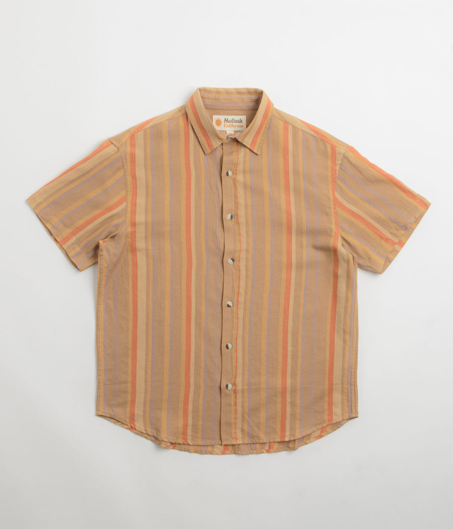 Mollusk Summer Shirt in Clay Stripe