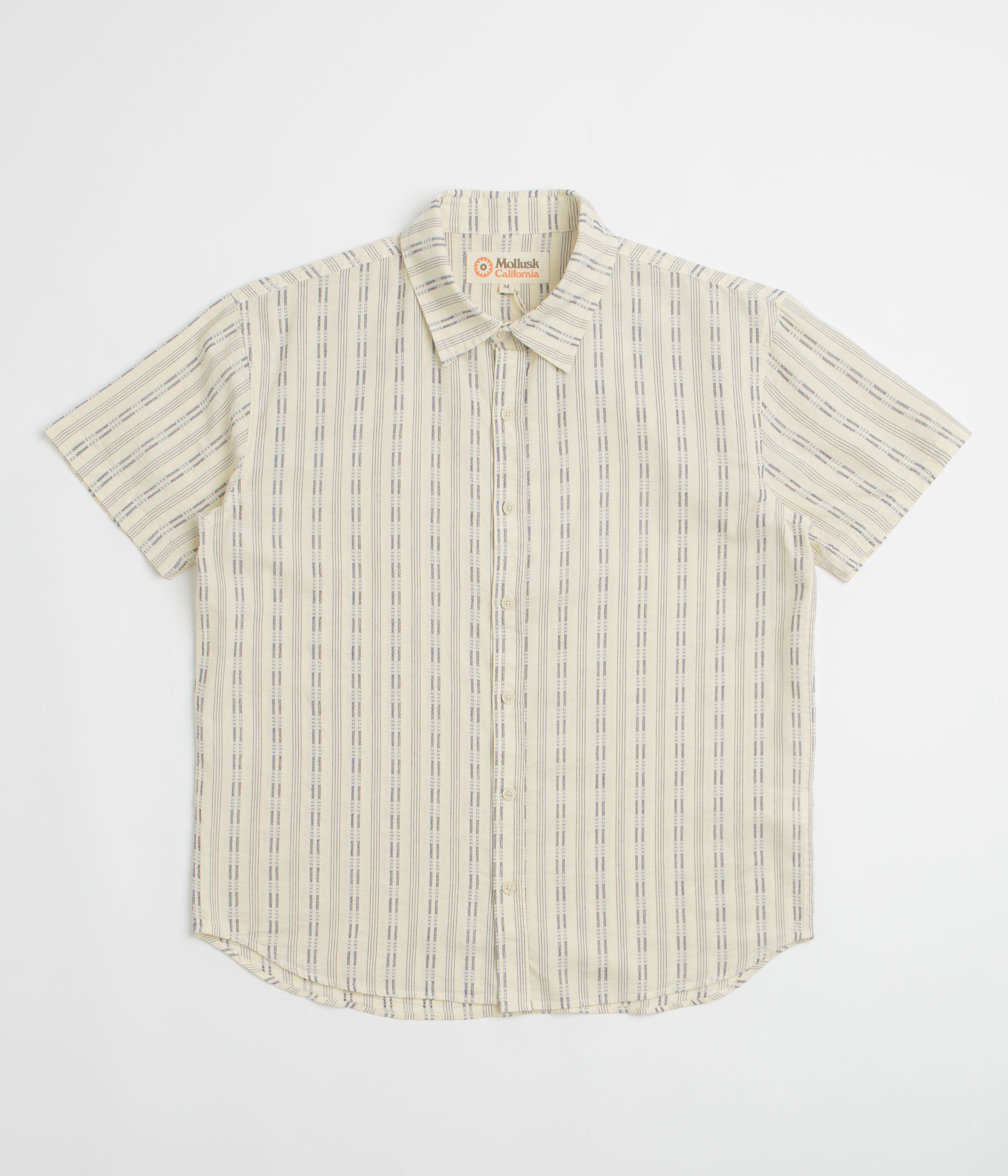 Mollusk Summer Shirt - Natural / Navy Dobby