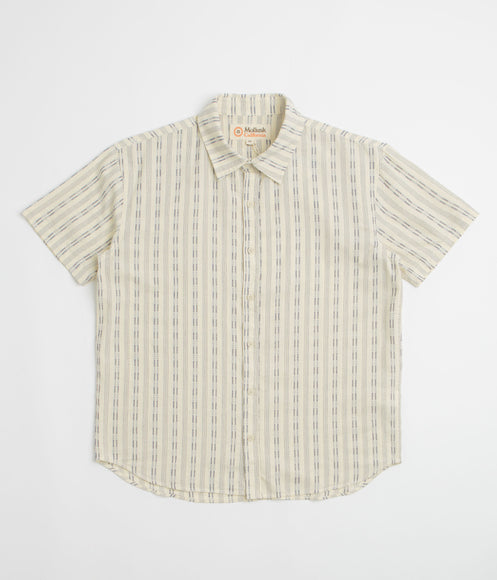 Mollusk Summer Shirt - Natural / Navy Dobby