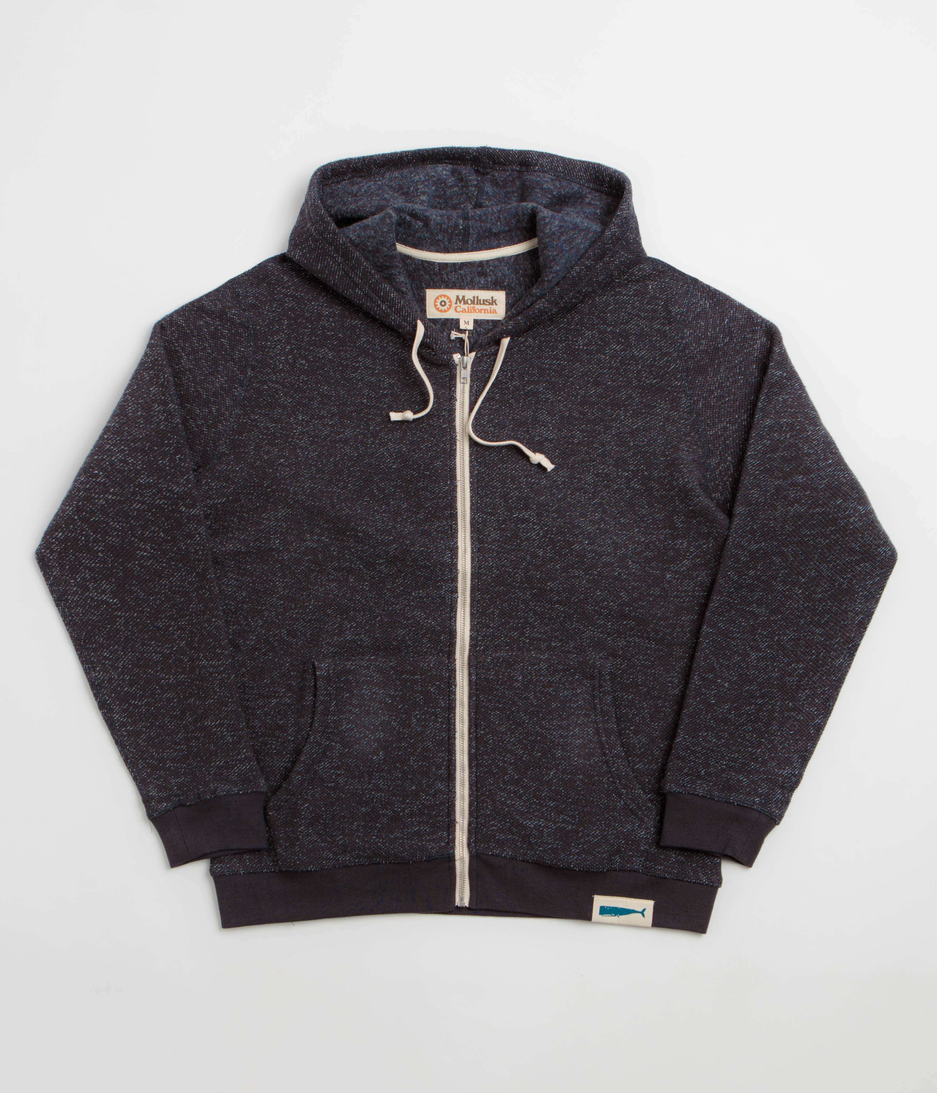 Mollusk Whale Patch Zip Hoodie - Faded Navy