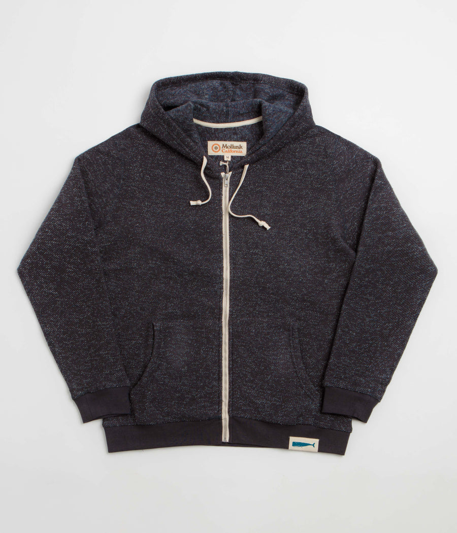 Mollusk Whale Patch Zip Hoodie - Faded Navy