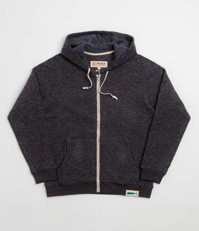 Mollusk Whale Patch Zip Hoodie in Faded Navy