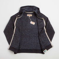 Mollusk Whale Patch Zip Hoodie in Faded Navy thumbnail