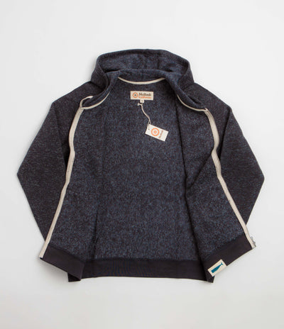 Mollusk Whale Patch Zip Hoodie in Faded Navy