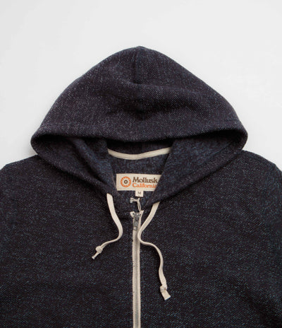 Mollusk Whale Patch Zip Hoodie in Faded Navy