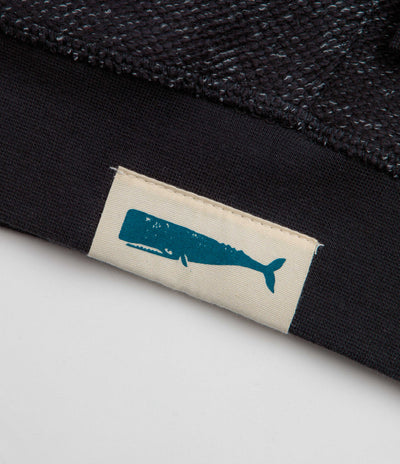 Mollusk Whale Patch Zip Hoodie in Faded Navy