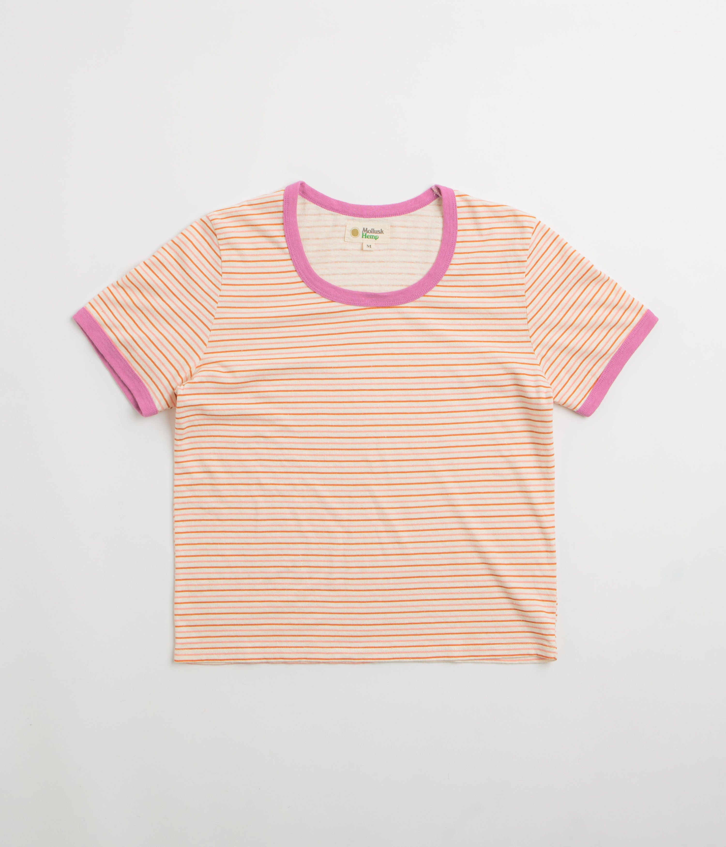 Mollusk Womens Ringer T-Shirt in Pink Stripe