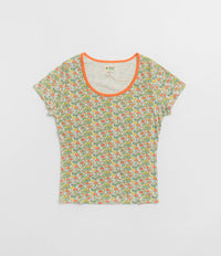 Mollusk Womens Scoop Ribsy T-Shirt in Green Mushroom
