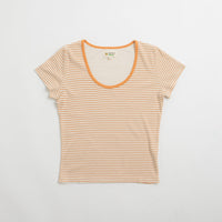Mollusk Womens Scoop Ribsy T-Shirt - Orange Stripe thumbnail