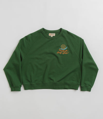 Mollusk Womens Snail Crewneck Sweatshirt in True Green