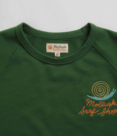 Mollusk Womens Snail Crewneck Sweatshirt in True Green