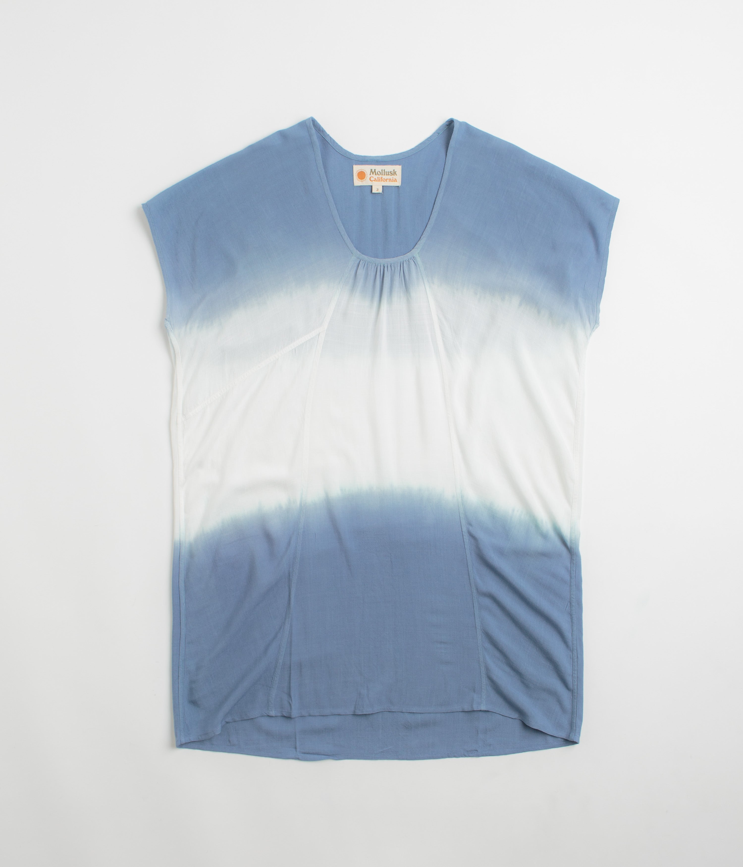 Mollusk Womens Sol Kaftan Shirt in Indigo Dip-Dye