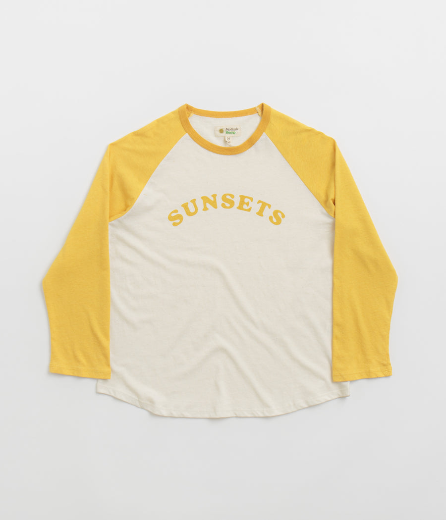 Mollusk Womens Sunsets Baseball T-Shirt - Yellow
