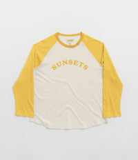 Mollusk Womens Sunsets Baseball T-Shirt in Yellow
