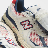 New Balance 2002R Shoes in Sea Salt and Red / Blue thumbnail