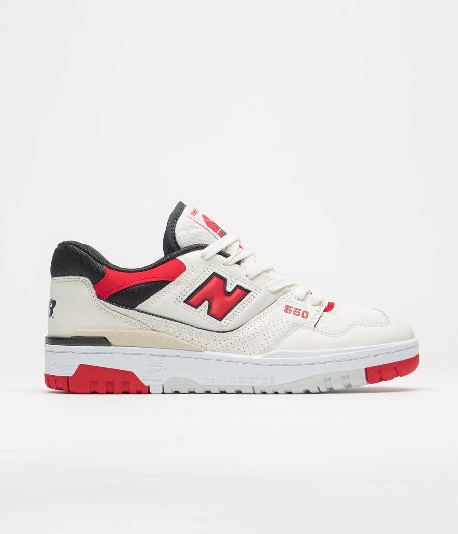 New Balance 550 Shoes in Sea Salt and Red