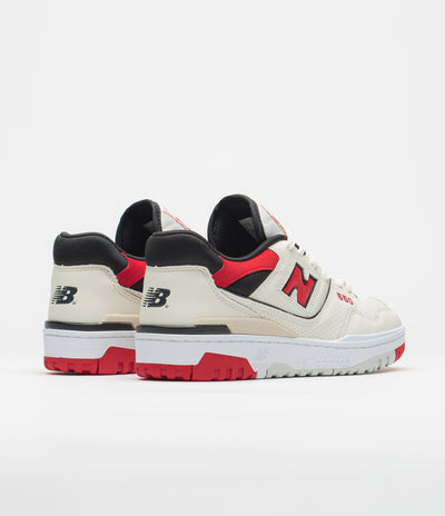 New Balance 550 Shoes in Sea Salt and Red