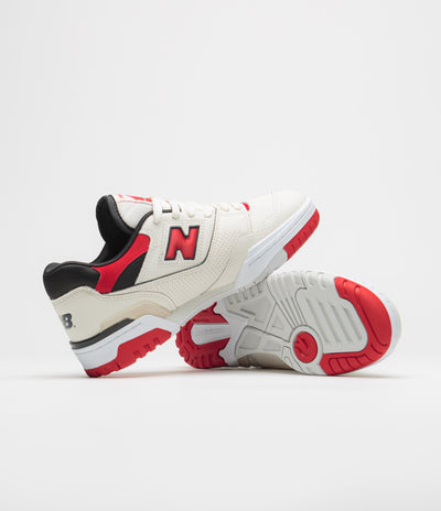 New Balance 550 Shoes in Sea Salt and Red