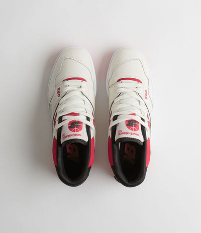 New Balance 550 Shoes in Sea Salt and Red
