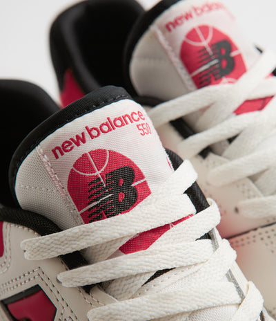 New Balance 550 Shoes in Sea Salt and Red