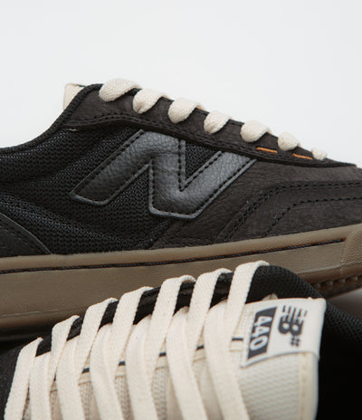 New Balance Numeric 440 Shoes in Black and Gum / Orange