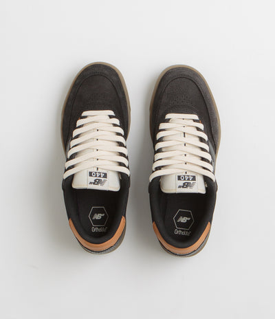 New Balance Numeric 440 Shoes in Black and Gum / Orange