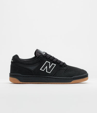 New Balance Numeric 480 Shoes in Black and Black / Gum