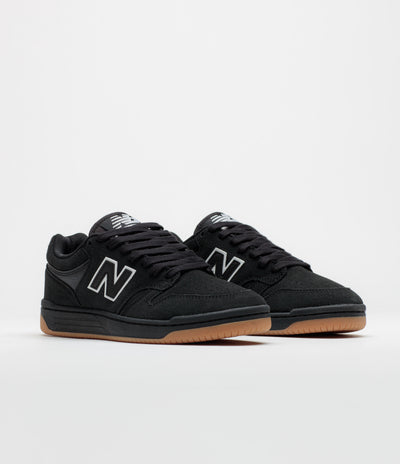 New Balance Numeric 480 Shoes in Black and Black / Gum
