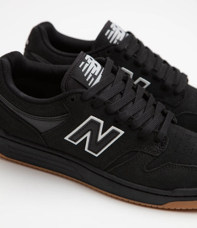 New Balance Numeric 480 Shoes in Black and Black / Gum