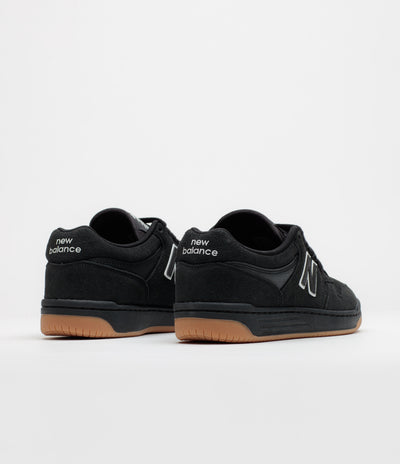 New Balance Numeric 480 Shoes in Black and Black / Gum