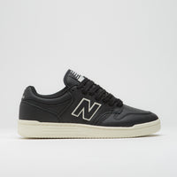New Balance Numeric 480 Shoes in Black and Sea Salt thumbnail
