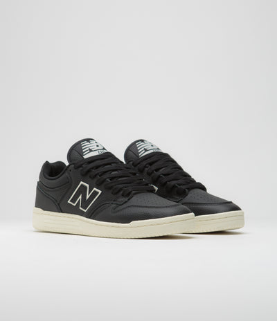 New Balance Numeric 480 Shoes in Black and Sea Salt