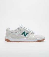 New Balance Numeric 480 Shoes in Sea Salt and White