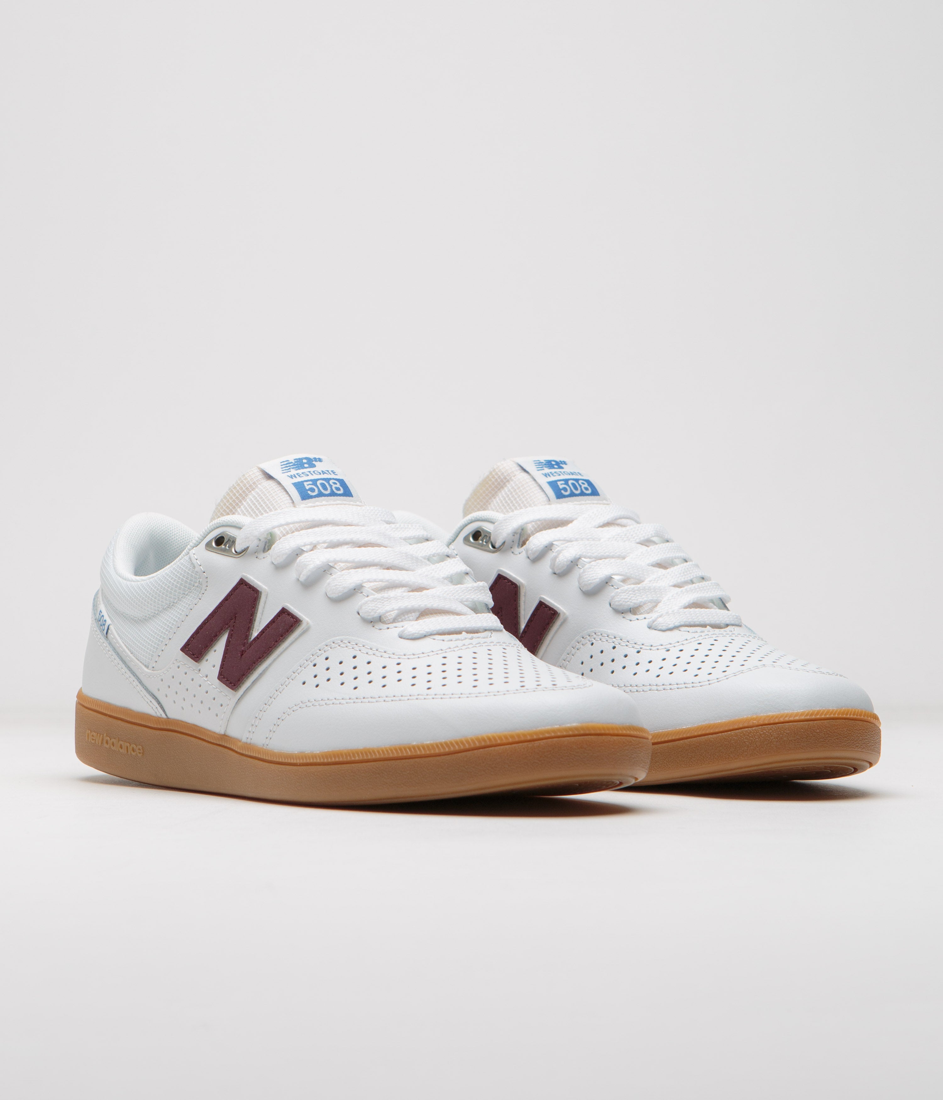 New Balance Numeric 508 Brandon Westgate Shoes - White / Gum / Red ...