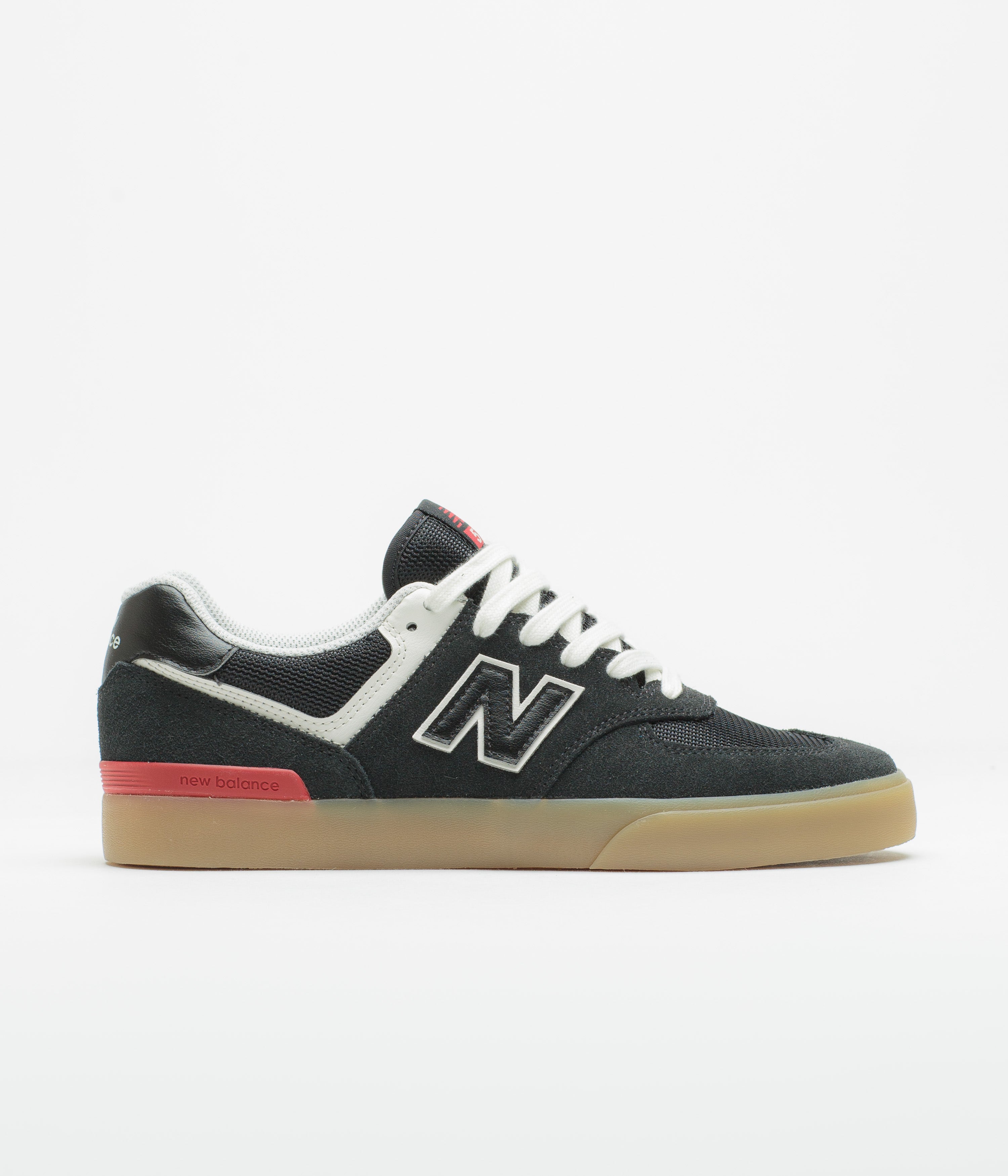 New Balance Numeric 574 Shoes - Black / White / Gum