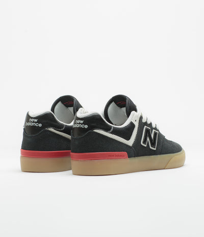 New Balance Numeric 574 Shoes in Black and White / Gum