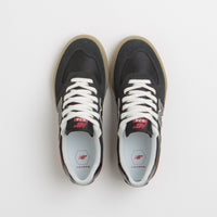 New Balance Numeric 574 Shoes in Black and White / Gum thumbnail
