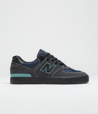 New Balance Numeric 574 Shoes in Cement and Teal