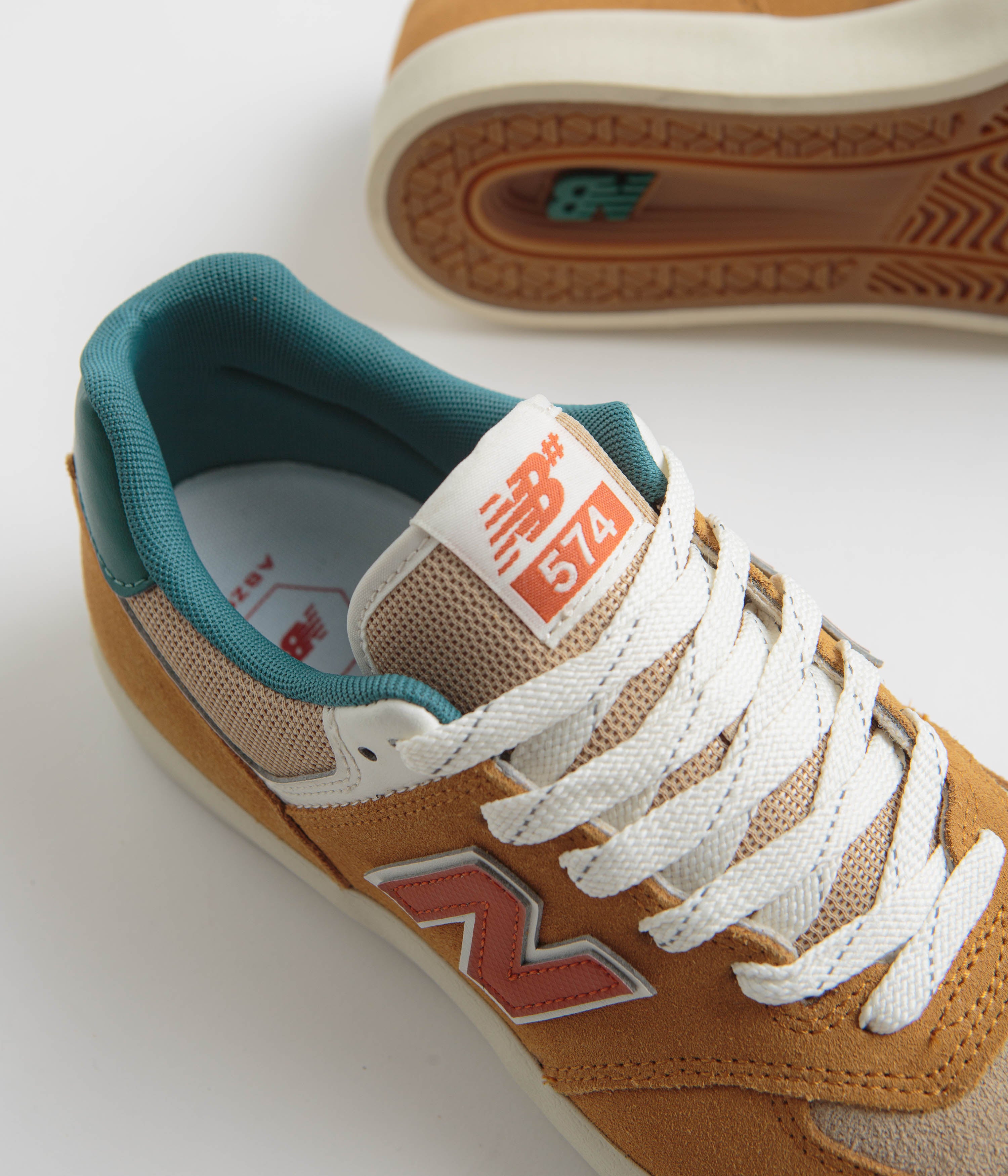 New Balance Numeric 574 Shoes - Wheat / Vintage Teal | Flatspot
